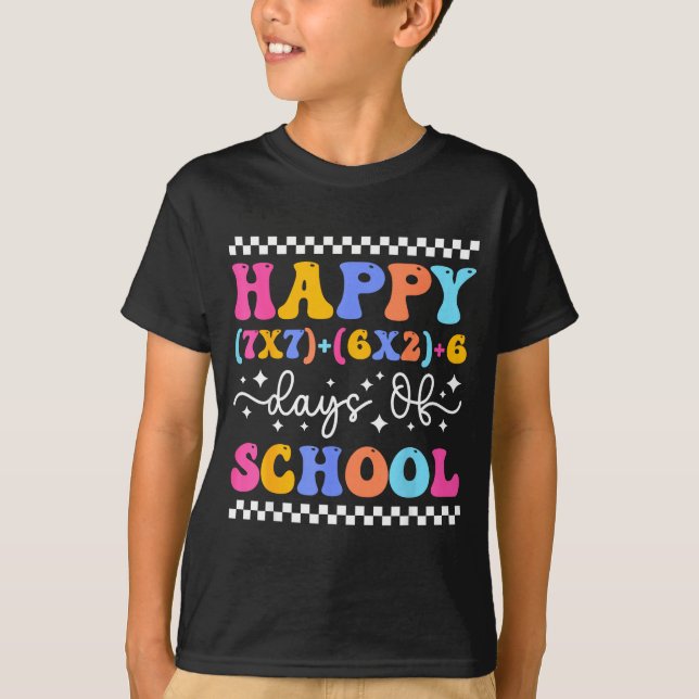 Camiseta Happy 67 Days Of School Math Teacher Students Six  (Frente)