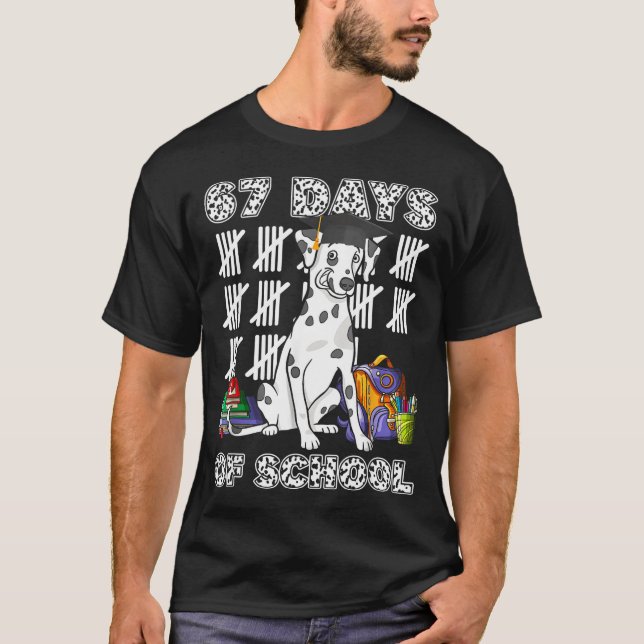 Camiseta Happy 67 Days School Cute Dog 67 Days Smarter Stud (Frente)