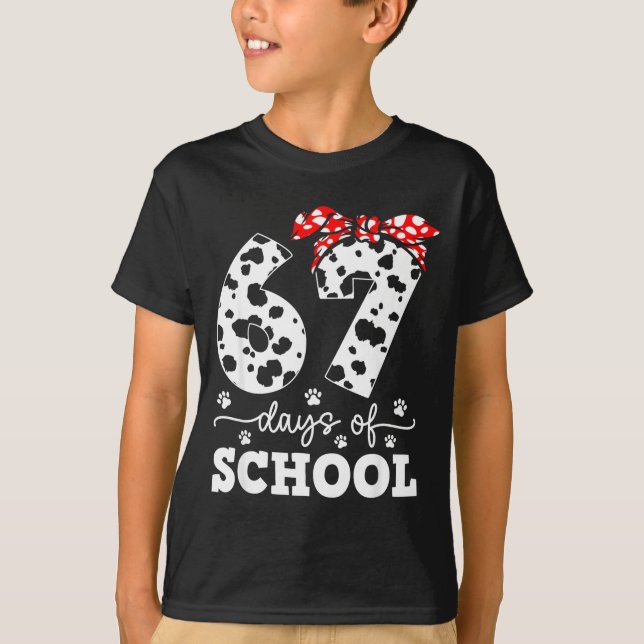 Camiseta Happy 67 Days School Cute Dog 67 Days Smarter Stud (Frente)