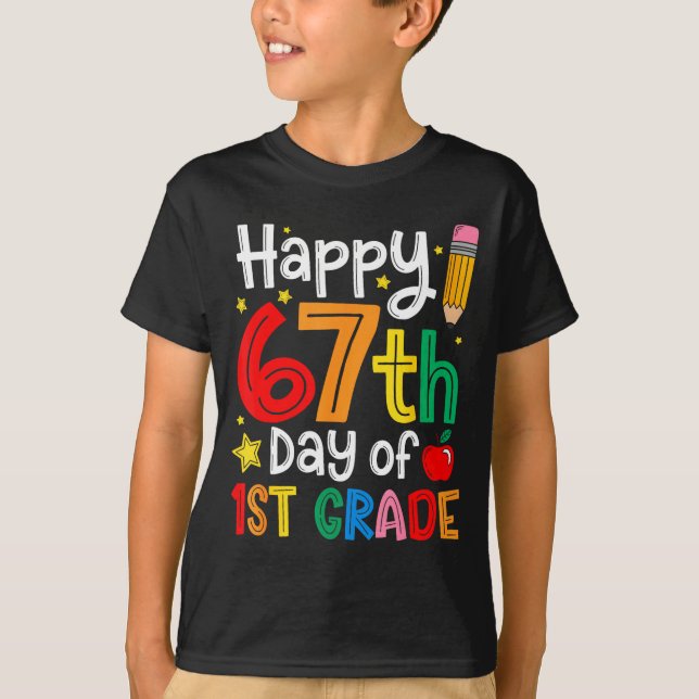 Camiseta Happy 67th Day Of 1st Grade Teacher Student Six Se (Frente)