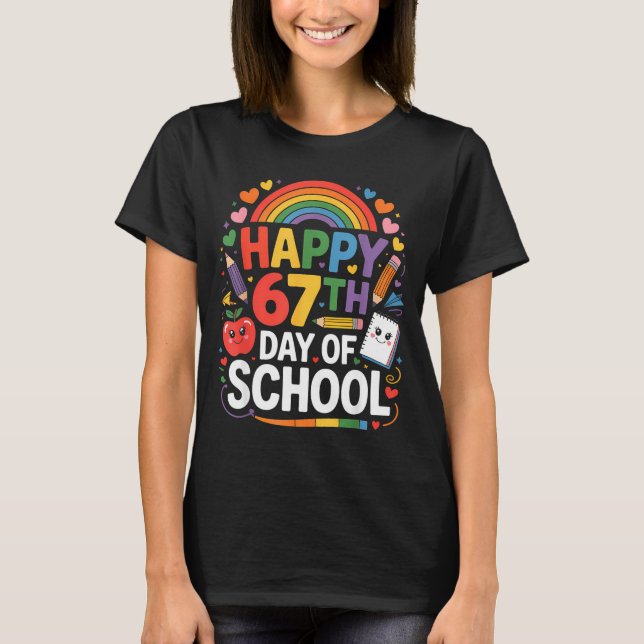 Camiseta Happy 67th Day Of School Meme 67 Days Of School Ra (Frente)