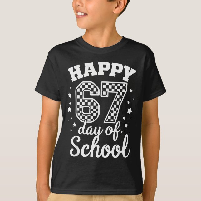 Camiseta Happy 67th Day Of School Students Teacher Kids 100 (Frente)