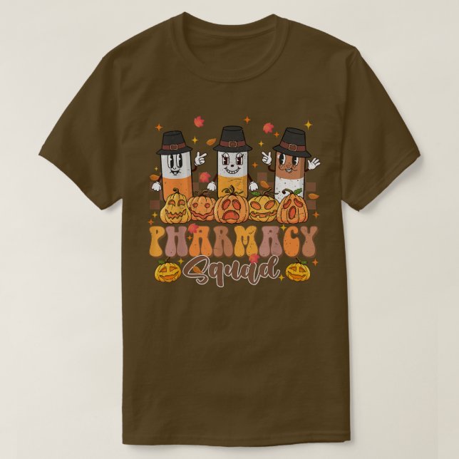 Camiseta Happy Autumn Fall Pharmacy Squad Pharmacy Crew Tha (Frente do Design)