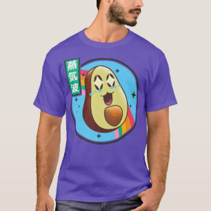 Camiseta Happy Avocado Retro Japão Estilo 80s Otaku Vaporwa