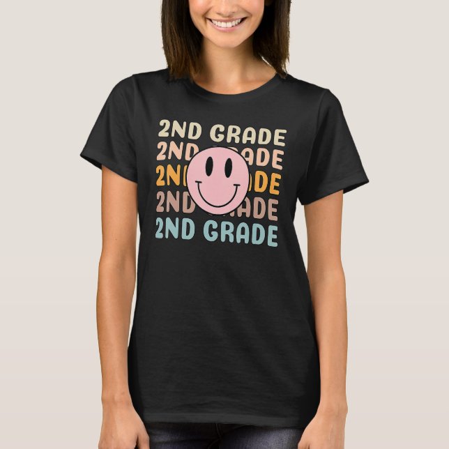 Camiseta Happy Back To School 2nd Grade Team Smiler Teacher (Frente)