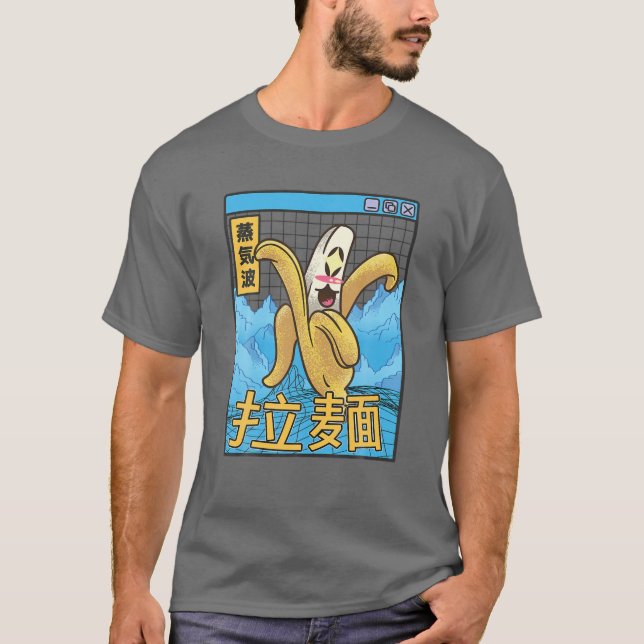 Camiseta Happy Banana Digital Japan Estilo 80S Otaku Vaporw (Frente)