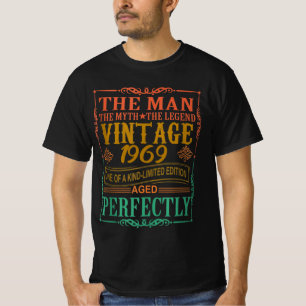 Camiseta Happy Bday Gifts 1969, Man Myth Legend Vintage 196