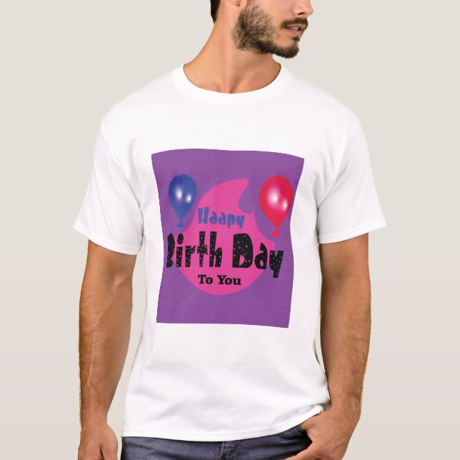 Camiseta Happy Birthday – Colorful Celebration Party Design (Frente)