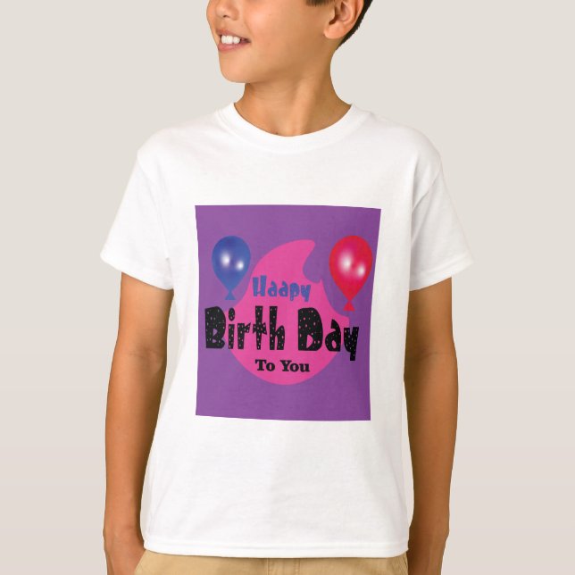 Camiseta Happy Birthday – Colorful Celebration Party Design (Frente)