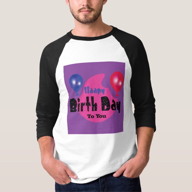 Camiseta Happy Birthday – Colorful Celebration Party Design (Frente)