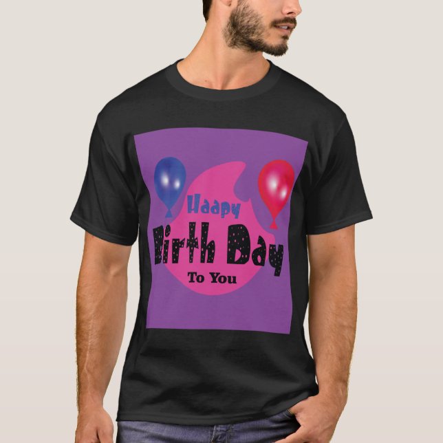 Camiseta Happy Birthday – Colorful Celebration Party Design (Frente)