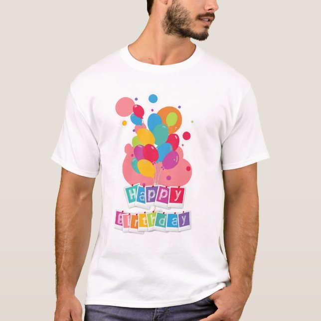 Camiseta Happy Birthday – Joyful Celebration Design (Frente)