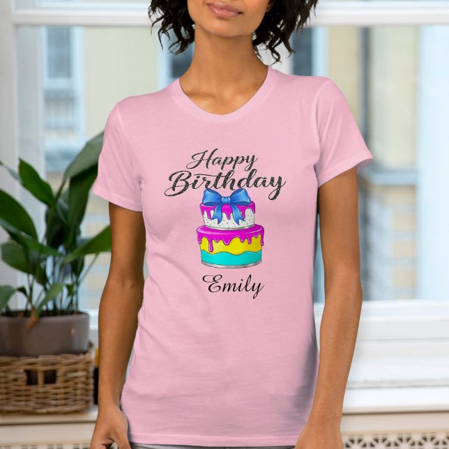 Camiseta Happy birthday shirt cake, Personalized  (Criador carregado)
