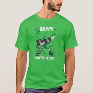 Camiseta Happy Birthday St Patricks Day S, Dabbing Shamrock
