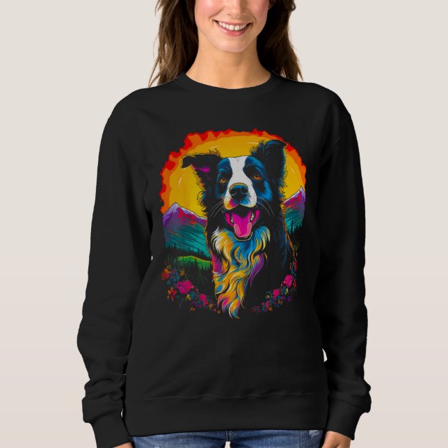 Camiseta Happy Border Collie Dog Sun (Frente)