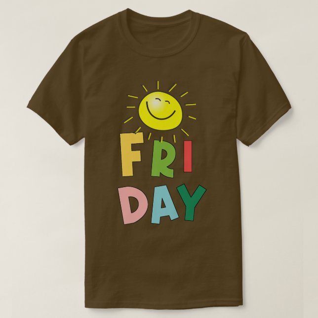 Camiseta Happy Bright Sunny Sexta-Feira (Frente do Design)