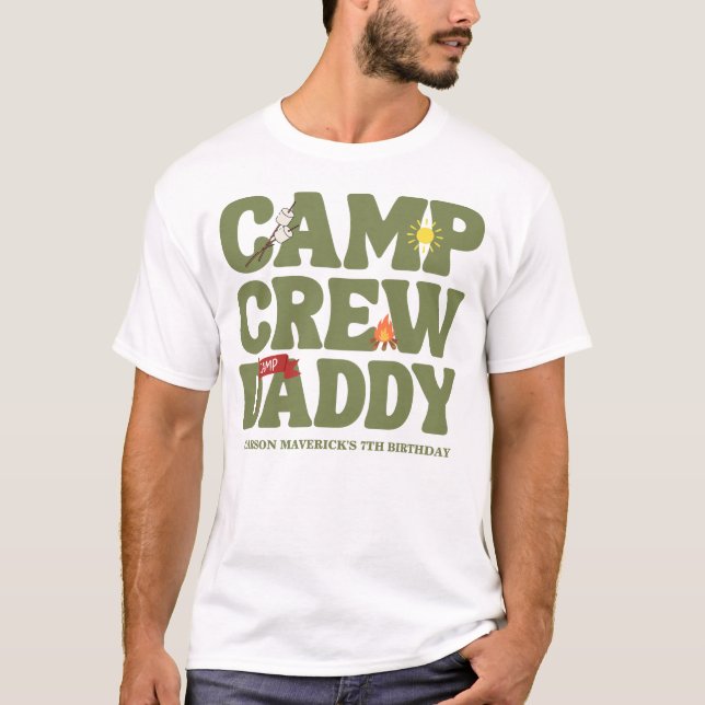 Camiseta Happy Camper Camp Crew Daddy's Birthday (Frente)