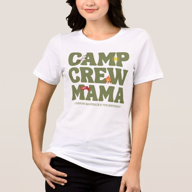Camiseta Happy Camper Camp Crew Mama's Birthday (Frente)