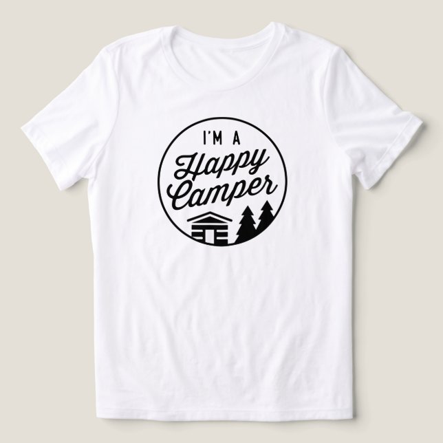 Camiseta Happy Camper - Corte Feminino (Design frontal)