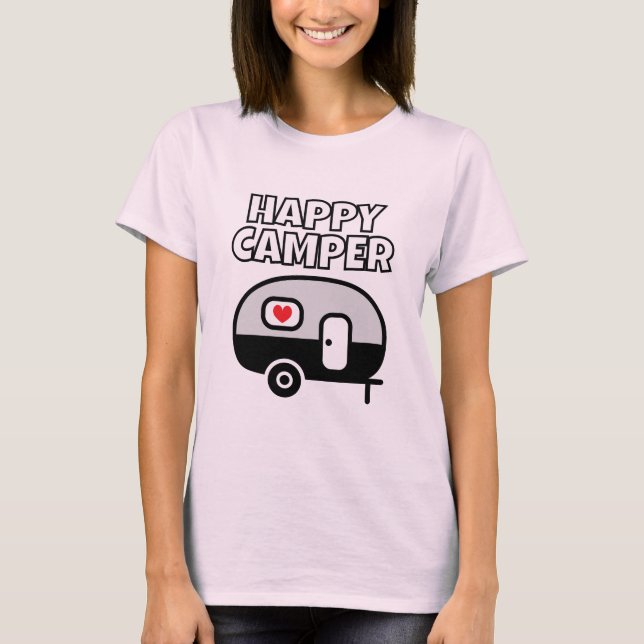 Camiseta Happy Camper para amante de camping (Frente)