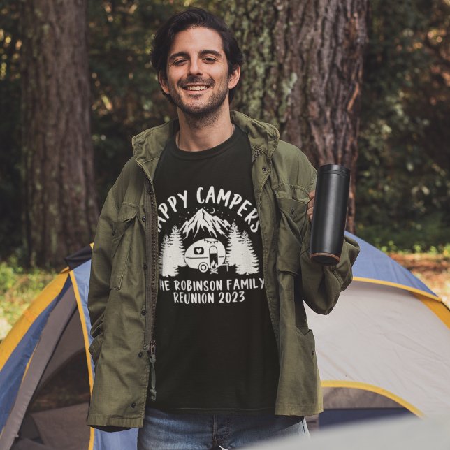 Camiseta Happy Campers - Funny Family Reunion (Criador carregado)