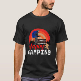 Camiseta Happy Camping Retro Sunset Hiking Adventure