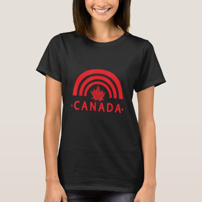 Camiseta Happy Canada Day Canada Rainbow Maple Leaf Men Wom (Frente)