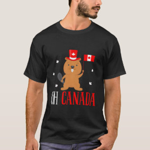 Camiseta Happy Canada Day Canadian Groundhog Flag