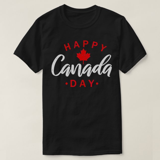Camiseta Happy Canada Day  Funny Maple Leaf Canadian Flag K (Frente do Design)
