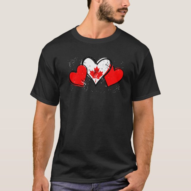 Camiseta Happy Canada Day Heart Flag Canada Men W (Frente)