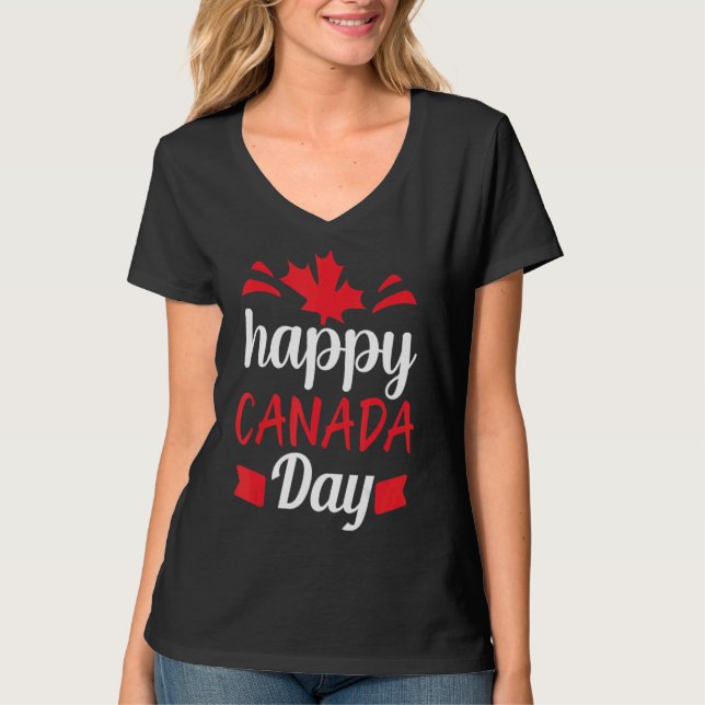Camiseta Happy Canada Day Maple Leaf Canadian Flag Kids 2 (Frente)
