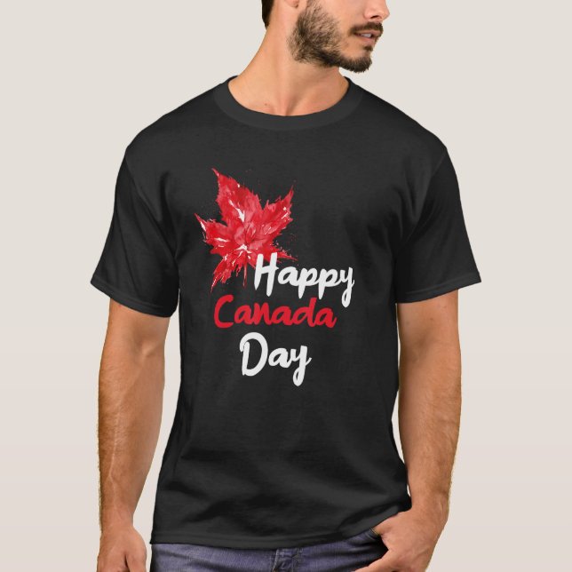 Camiseta Happy Canada Day Party Canadian Flag Maple Patriot (Frente)