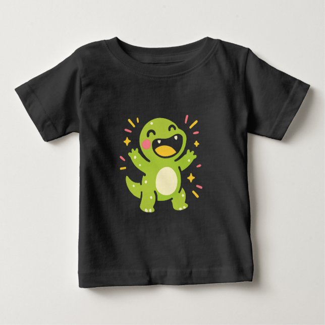 Camiseta Happy Cartoon Dinosaur (Frente)
