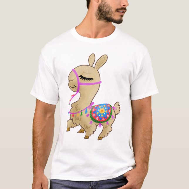 Camiseta Happy Cartoon Llama (Frente)