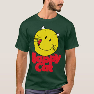 Camiseta Happy Cat Food 1980s Vintage Cat Lovers gift frien