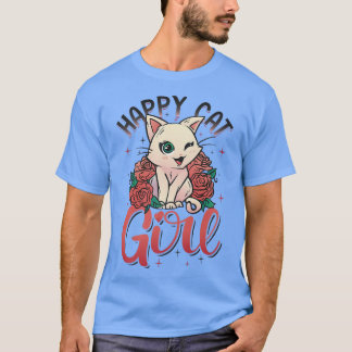 Camiseta Happy Cat Girl Kittens 