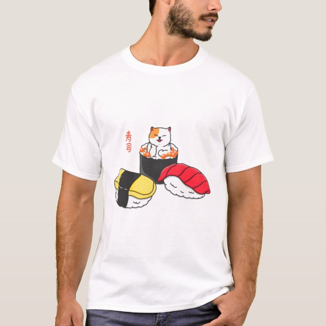Camiseta Happy Cat Sushi (Frente)