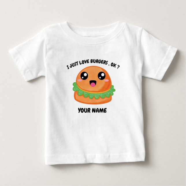 Camiseta Happy Cheeseburger with Custom Name (Frente)