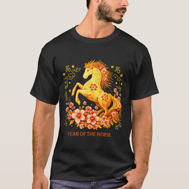 Camiseta Happy Chinese Lunar New Year 2026 Year Of The Hors (Frente)
