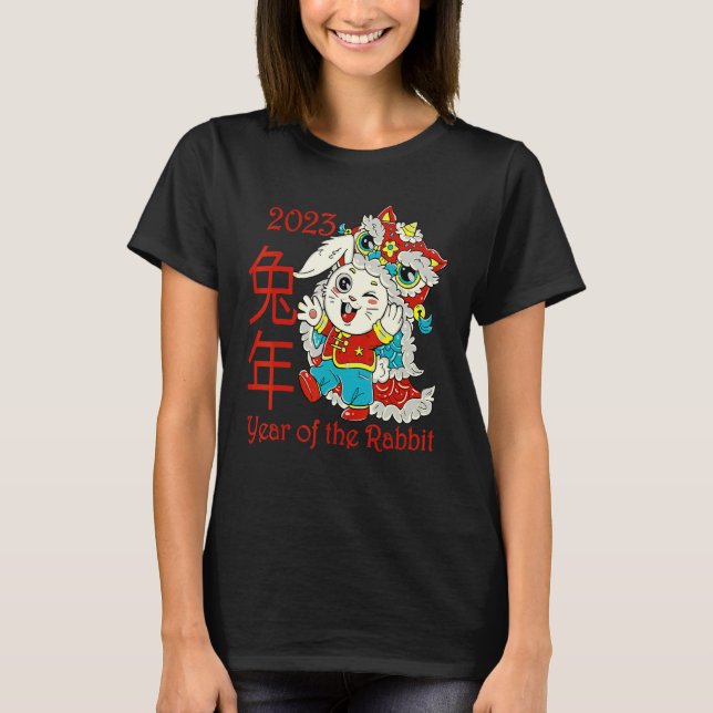 Camiseta Happy Chinese New Year 2023 Year of the Rabbit Dra (Frente)