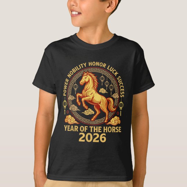 Camiseta Happy Chinese New Year 2026 Year Of The Horse 2026 (Frente)