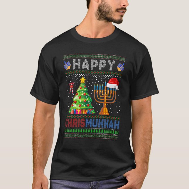 Camiseta Happy Chrismukkah Jewish Holiday Christmas Hanukka (Frente)