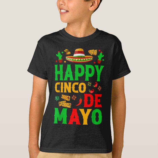 Camiseta Happy Cinco De Mayo Mexicano Fiesta Squad 5 De May (Frente)