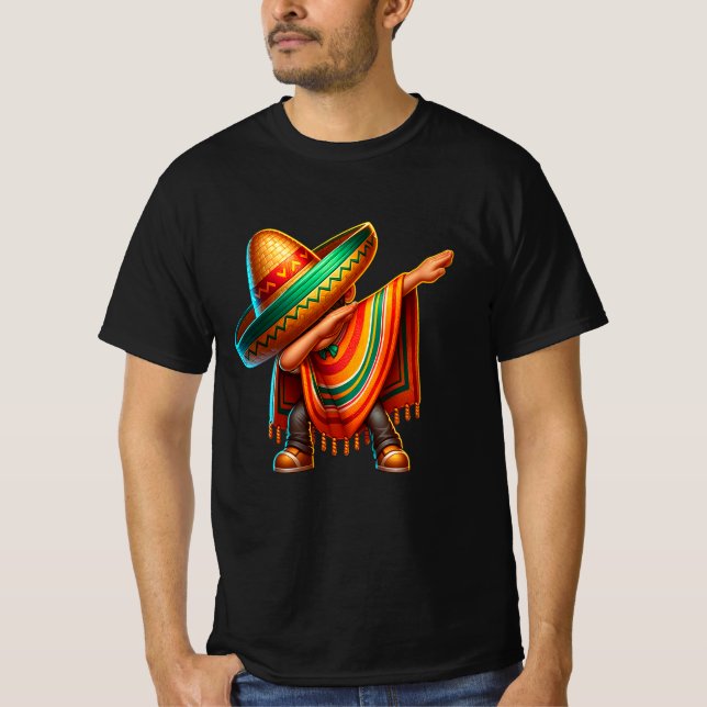 Camiseta Happy Cinco de Mayo, Partido Mexicano Dabbing Ponc (Frente)