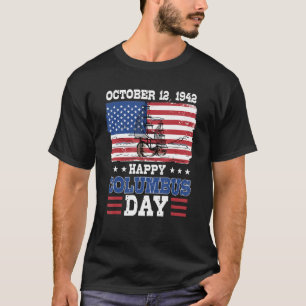 Camiseta Happy Columbus Day 1492 American Flag