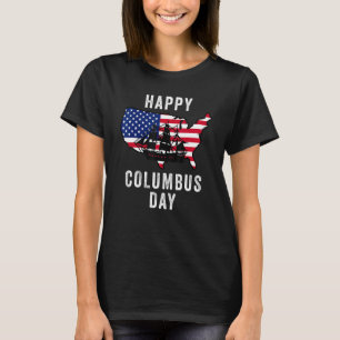 Camiseta Happy Columbus Day Usa Flag Discovery Italiana Exp