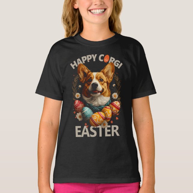 Camiseta Happy Corgi Páscoa (Frente)