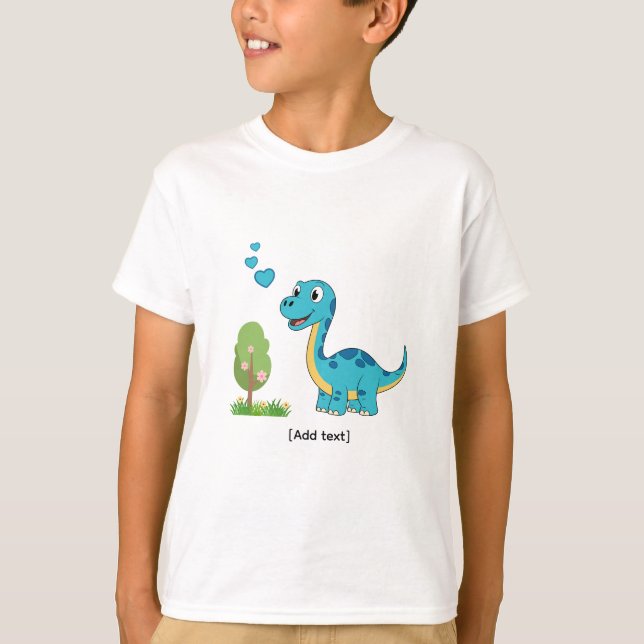 Camiseta Happy Dino Nature Scene - Personalized Kids Birthd (Frente)