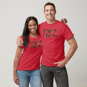 Camiseta Happy Diwali Candlelight Typografia