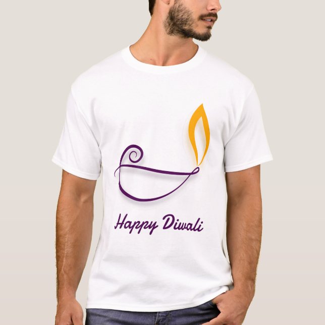 Camiseta Happy Diwali Purple (Frente)